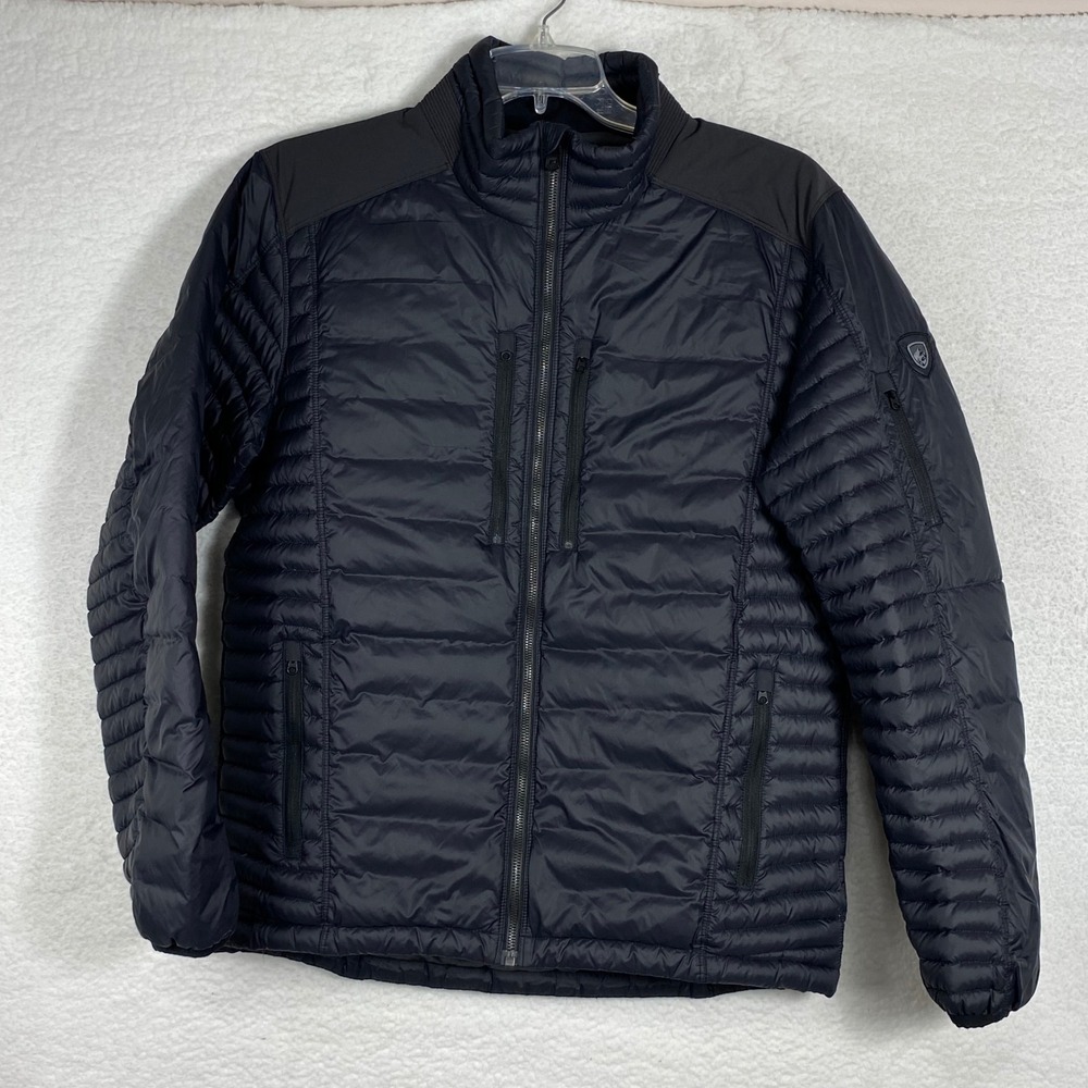 Kuhl Projekt Spyfire Down Jacket Mens Large Black Puffer Coat RN108846